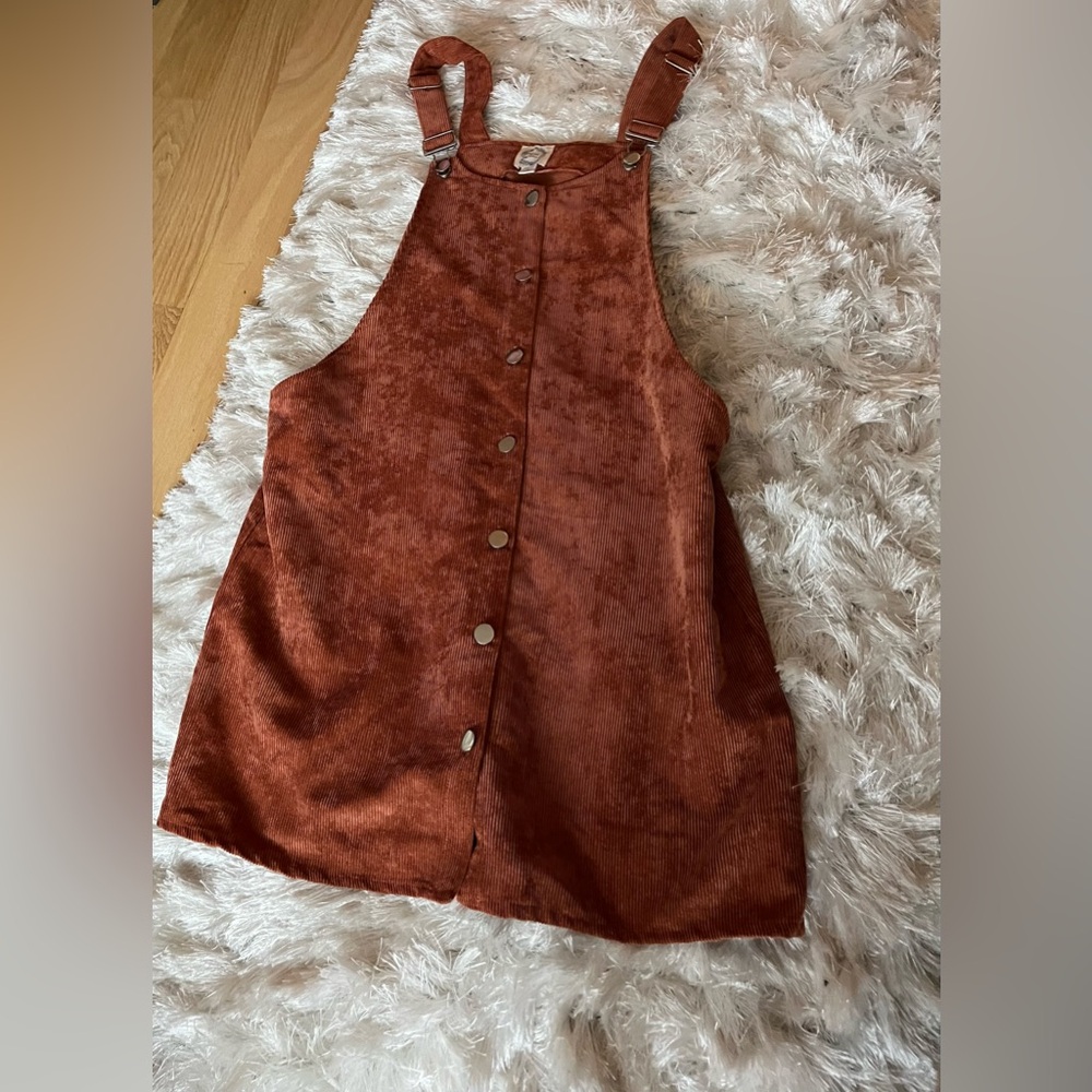 Rust Button-Down Corduroy Dress